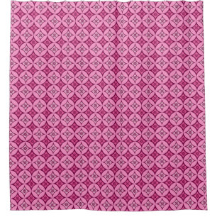 Shippo with Flower Motif, Pink and Burgundy Shower Curtain