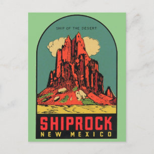 Shiprock, New Mexico vintage travel Postcard