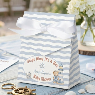 Ships Ahoy It's A Boy Nautical Baby Shower Favour Box