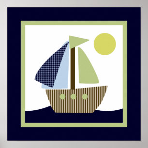 Ships Ahoy Mate/Nautical/Whale 2 Wall Art Poster