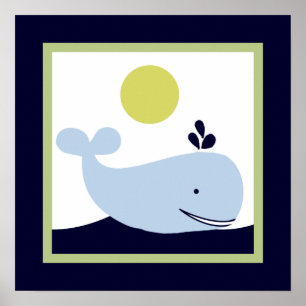 Ships Ahoy Mate/Nautical/Whale  Wall Art Poster
