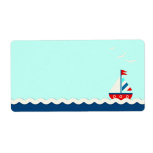 Ships Ahoy! Name Tag Aqua