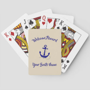 Ships anchor and boat name playing cards