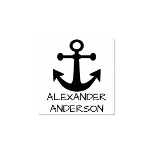 Ship's Anchor Personalise Rubber Stamp