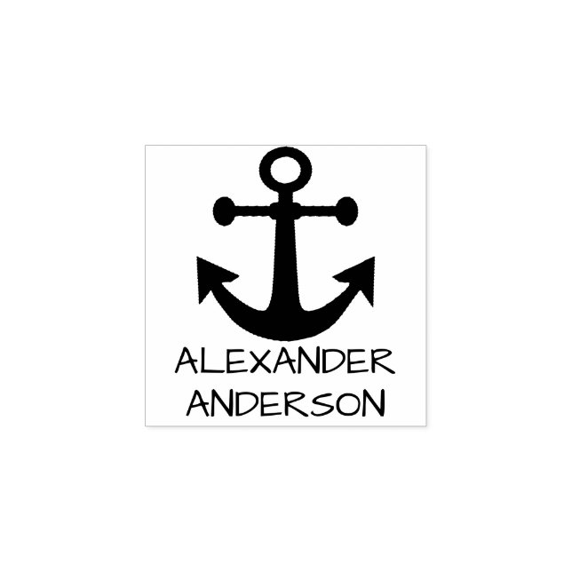 Ship's Anchor Personalise Rubber Stamp (Imprint)