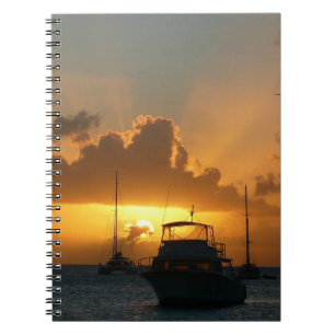Ships and Sunset Tropical Seascape Notebook