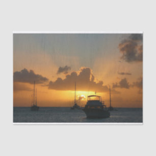 Ships and Sunset Tropical Seascape Tissue Paper