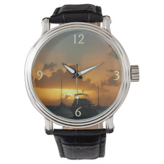 Ships and Sunset Tropical Seascape Watch