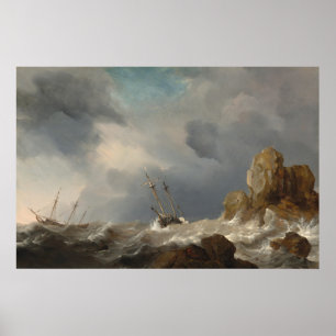 Ships, Gale - Willem van de Velde Fine Art Poster