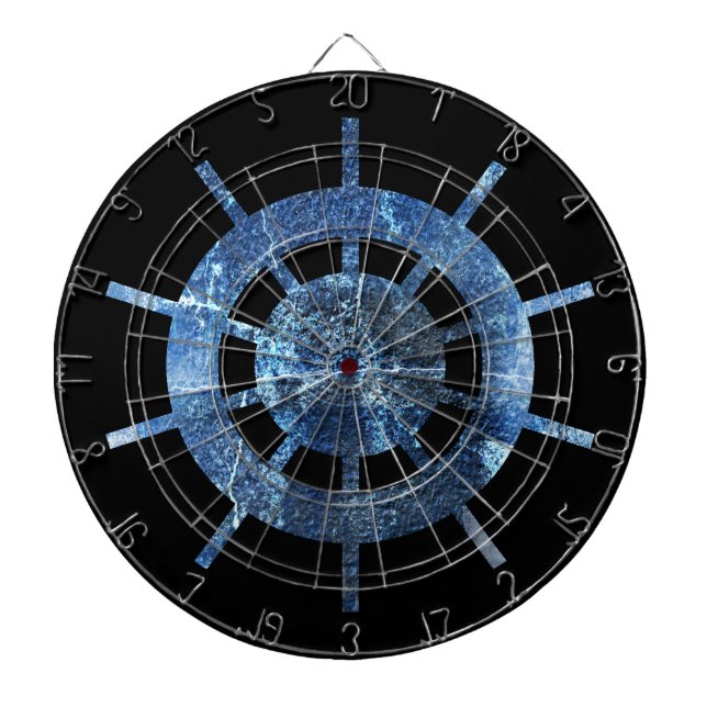Ship's Helm Rust Metal Dartboard (Front)