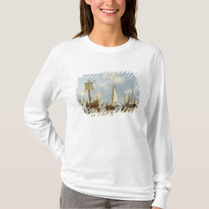 Ships in Calm Water with Figures by the Shore T-Shirt