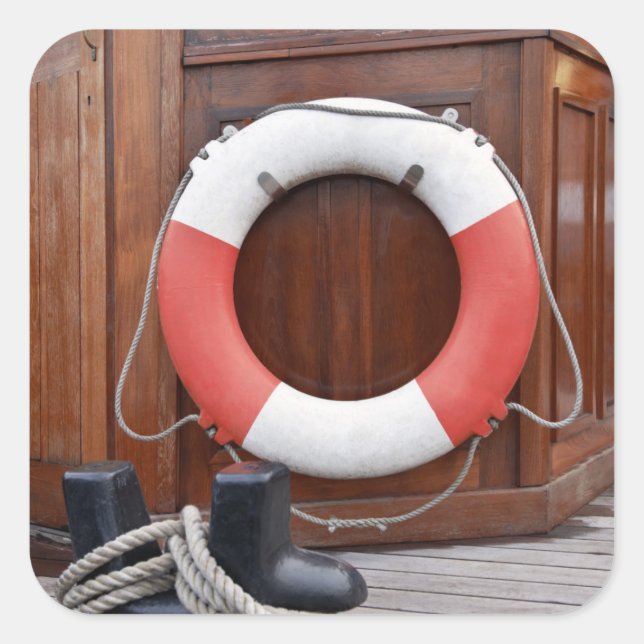 Ships Lifebelt Square Sticker (Front)
