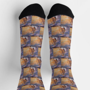 Ships of Christopher Columbus at sea by N.C. Wyeth Socks