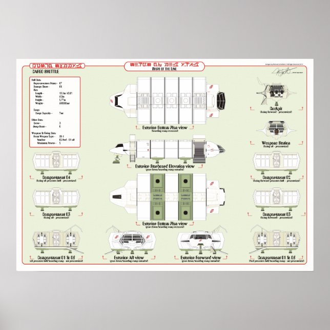 Ships of the Fleet: Cargo Shuttle Ref. Chart (Front)