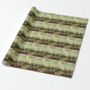 Ships off a Rocky Coast by Adam Willaerts Wrapping Paper