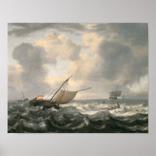 Ships on a Choppy Sea Poster