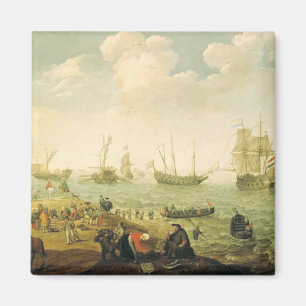 Ships on a Dutch roadstead Magnet