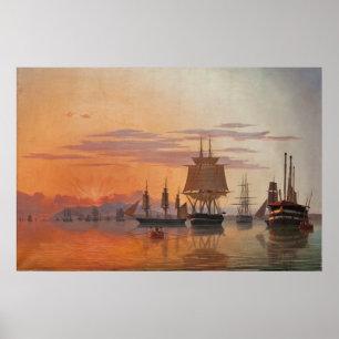Ships on the River Tagus Carl Dahl Poster