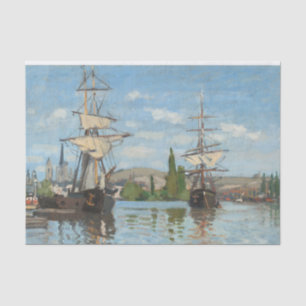 Ships Riding on the Seine at Rouen by Monet Tissue Paper