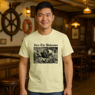 Ships Sailing Into The Unknown With Sea monsters T-Shirt