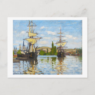 Ships Sailing on the Seine at Rouen Claude Monet Postcard
