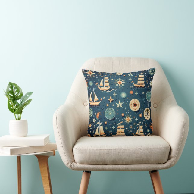 Ships Sea Pattern Cushion (Chair)