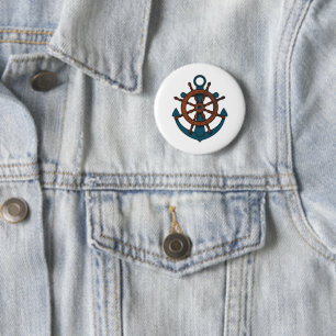 ships-wheel 6 cm round badge