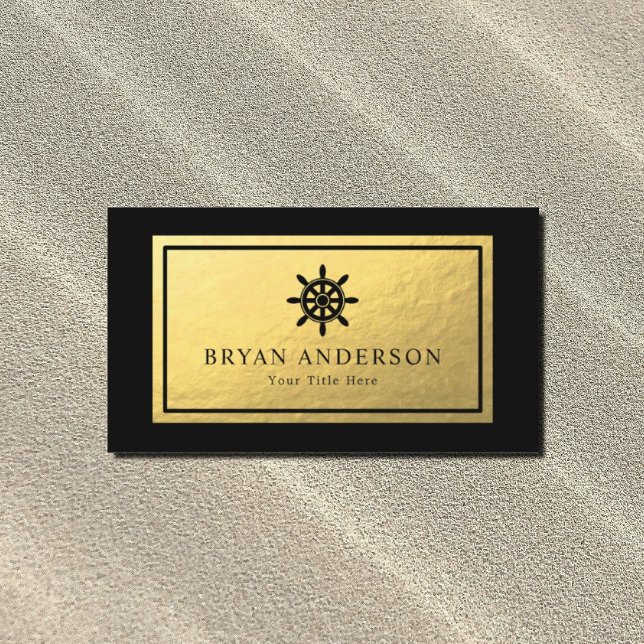 Ships Wheel - Faux Gold Foil Business Card (Creator Uploaded)