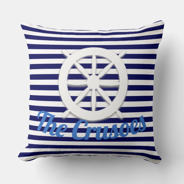 Ship's Wheel Nautical Custom Cushion (Front)