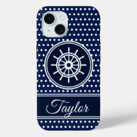 Ship's Wheel Symbol Maritime Style, Custom Name