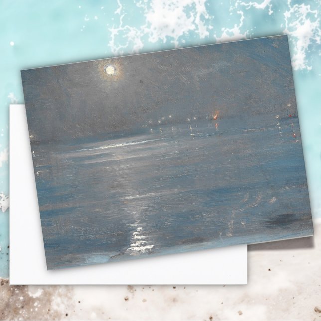 Ships with lanterns at sea, Peder Severin Krøyer Postcard (Creator Uploaded)