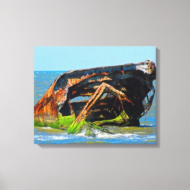 Shipwreck Abstract Blue Canvas Print (Front)