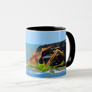 Shipwreck Abstract Blue Mug