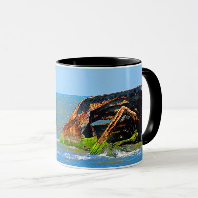 Shipwreck Abstract Blue Mug (Front Right)