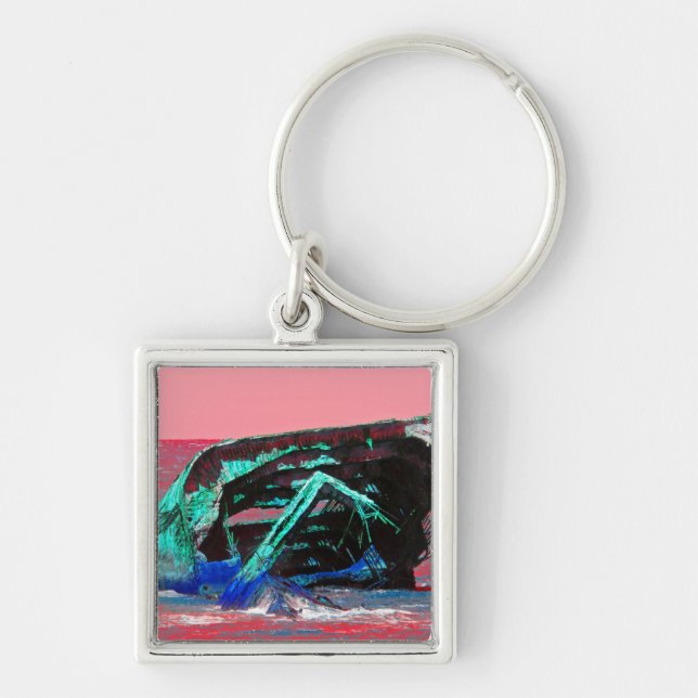 Shipwreck Abstract Pink Key Ring (Front)