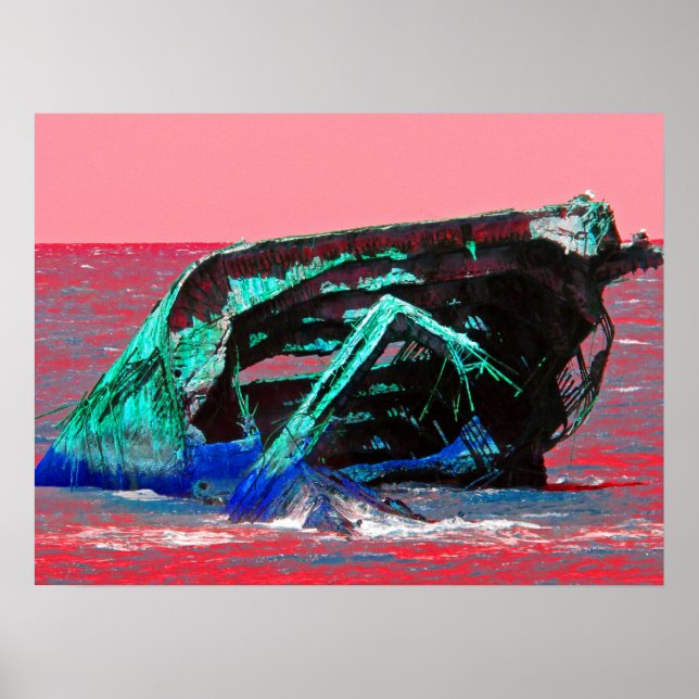 Shipwreck Abstract Pink Poster (Front)