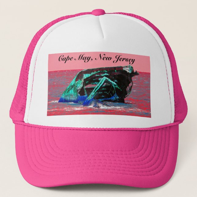 Shipwreck Abstract Pink Trucker Hat (Front)