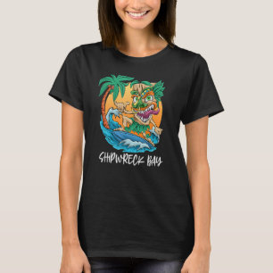 Shipwreck Bay New Zealand Palm Tree Surfing Beach  T-Shirt