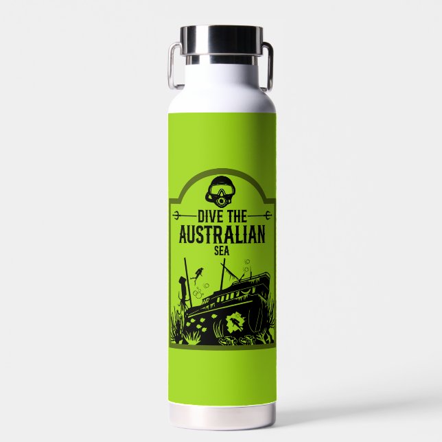 Shipwreck Diving Australia  Water Bottle (Front)