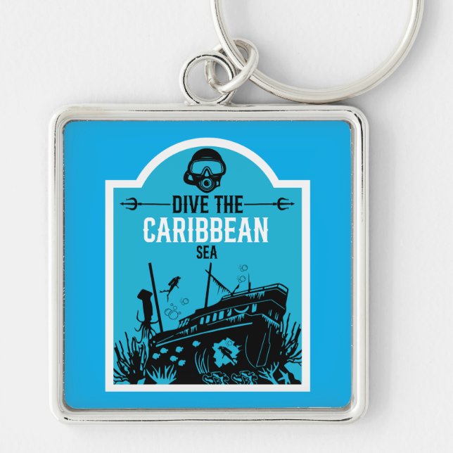 Shipwreck Diving Caribbean  Key Ring (Front)