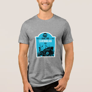 Shipwreck Diving Caribbean  Tri-Blend Shirt