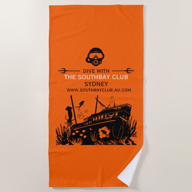 Shipwreck Diving Club Beach Towel (Front)