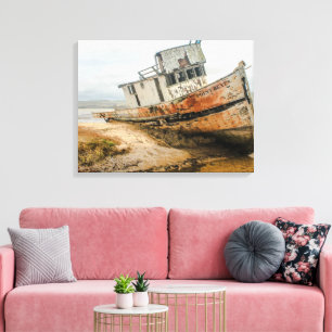 Shipwreck Famous Boat Stuck in Point Reyes CA Canvas Print