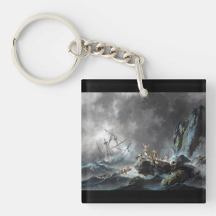 Shipwreck in a Storm 1872 Key Ring