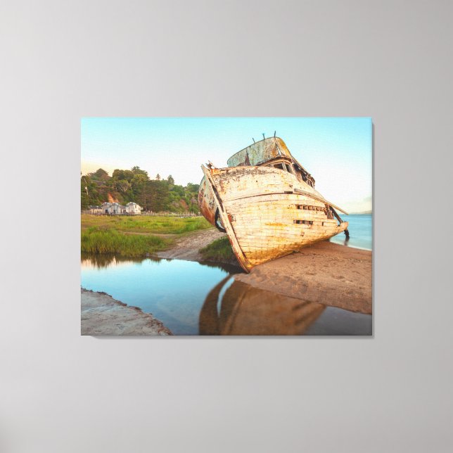 Shipwreck on Shore Canvas Print (Front)