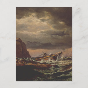 Shipwreck on the Norwegian Coast by Johan Dahl  Announcement Postcard