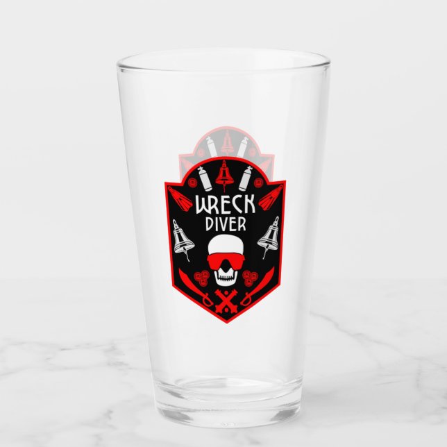 Shipwreck Scuba Divers  Glass (Front)