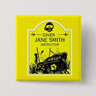 Shipwreck Sea Divers 15 Cm Square Badge