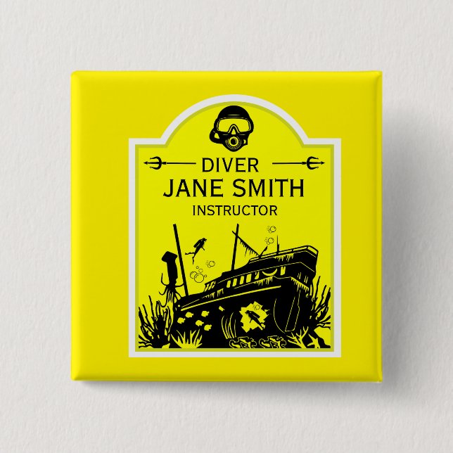 Shipwreck Sea Divers 15 Cm Square Badge (Front)