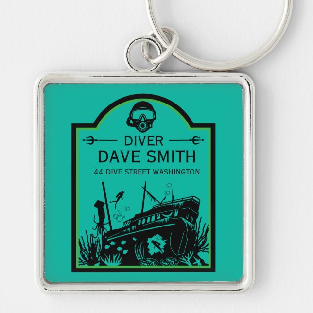 Shipwreck Sea Divers Key Ring (Front)